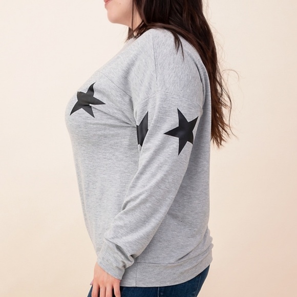 French Terry Star Pull Over Sweatshirt - Picture 6 of 8